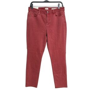 NWT‎ J.JILL Slim Ankle Jeans Womens 10 Light Cardinal Red Denim Pants Casual